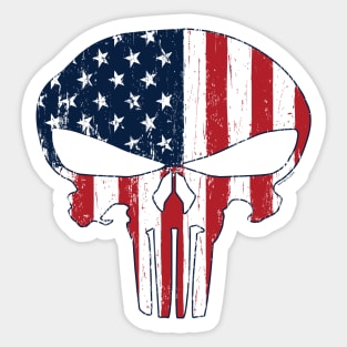 American Flag Skull Sticker